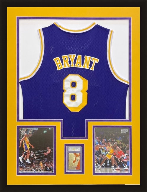 Autographed Kobe Bryant Photo - #8 Jersey Number framed PSA 8 exclusive