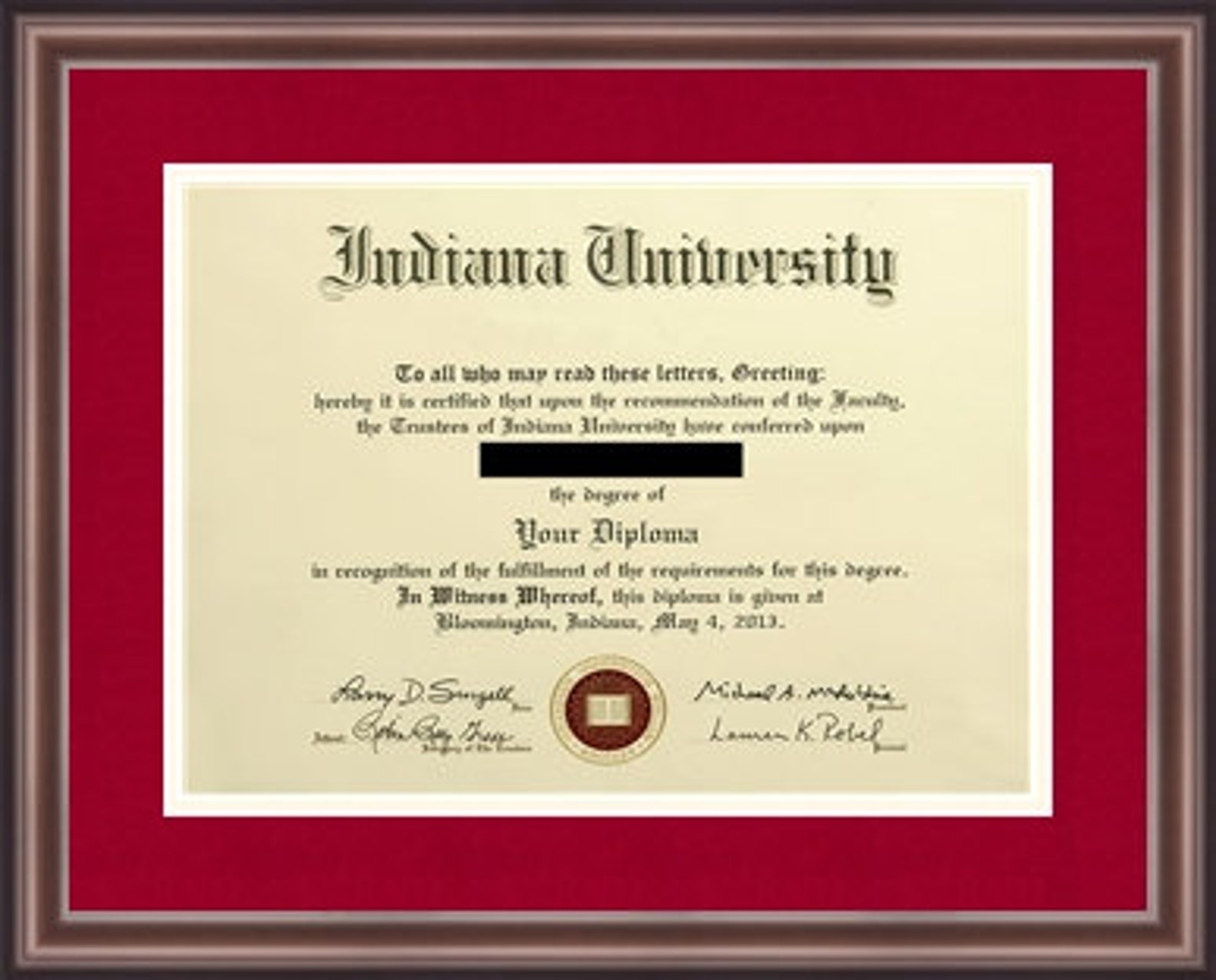Indiana University Diploma Framed Etsy