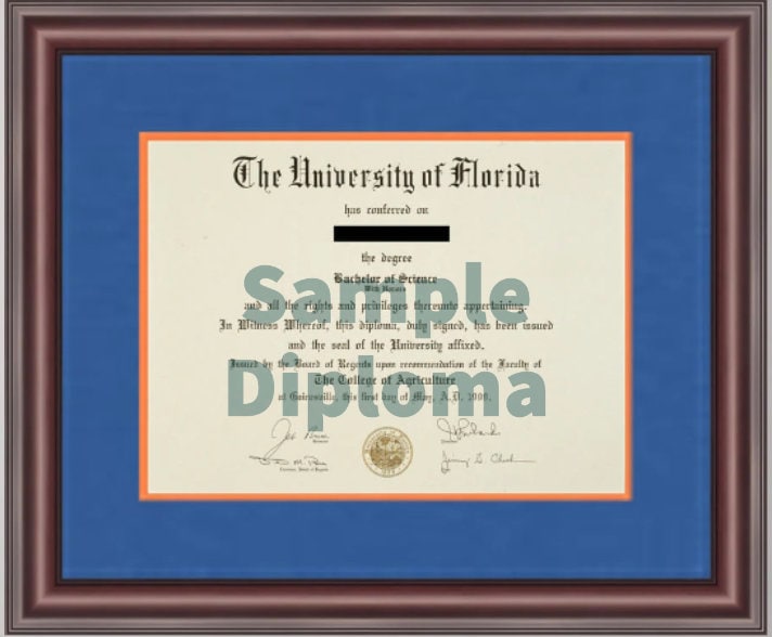 University of Florida Diploma Frame Etsy