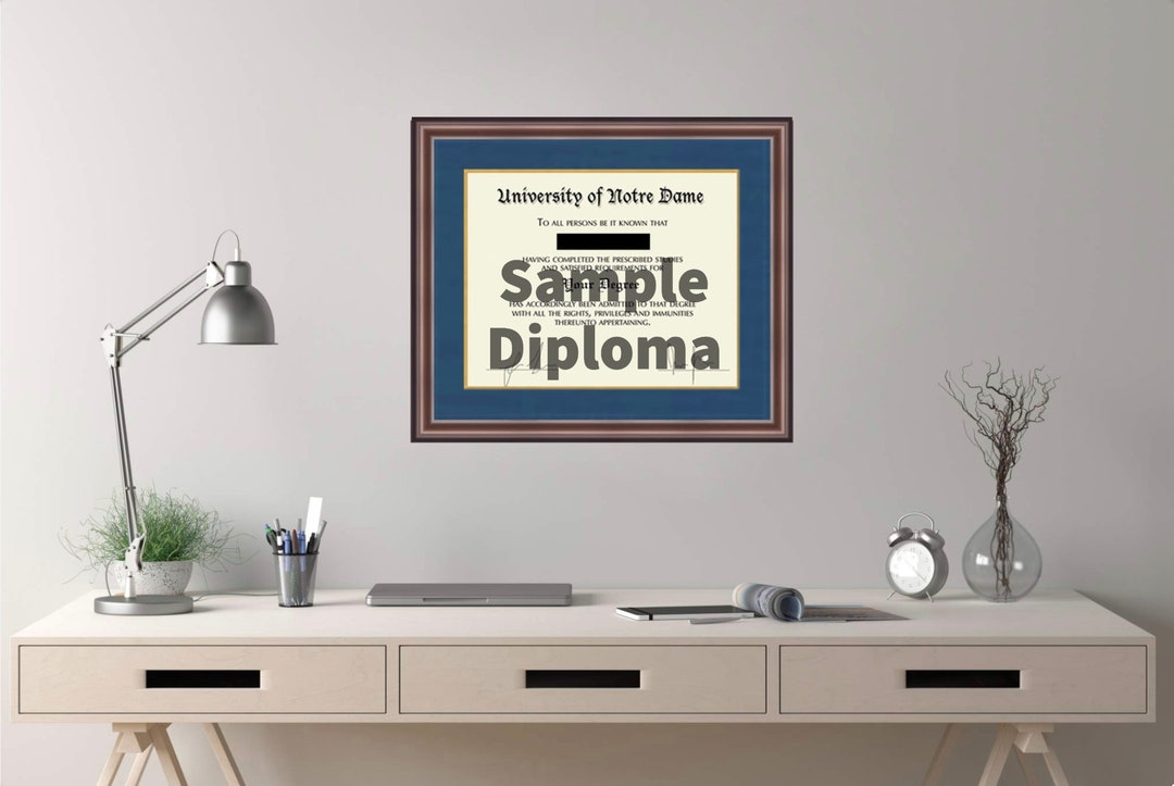 University of Notre Dame Diploma Frame 11w X 8.5h Etsy