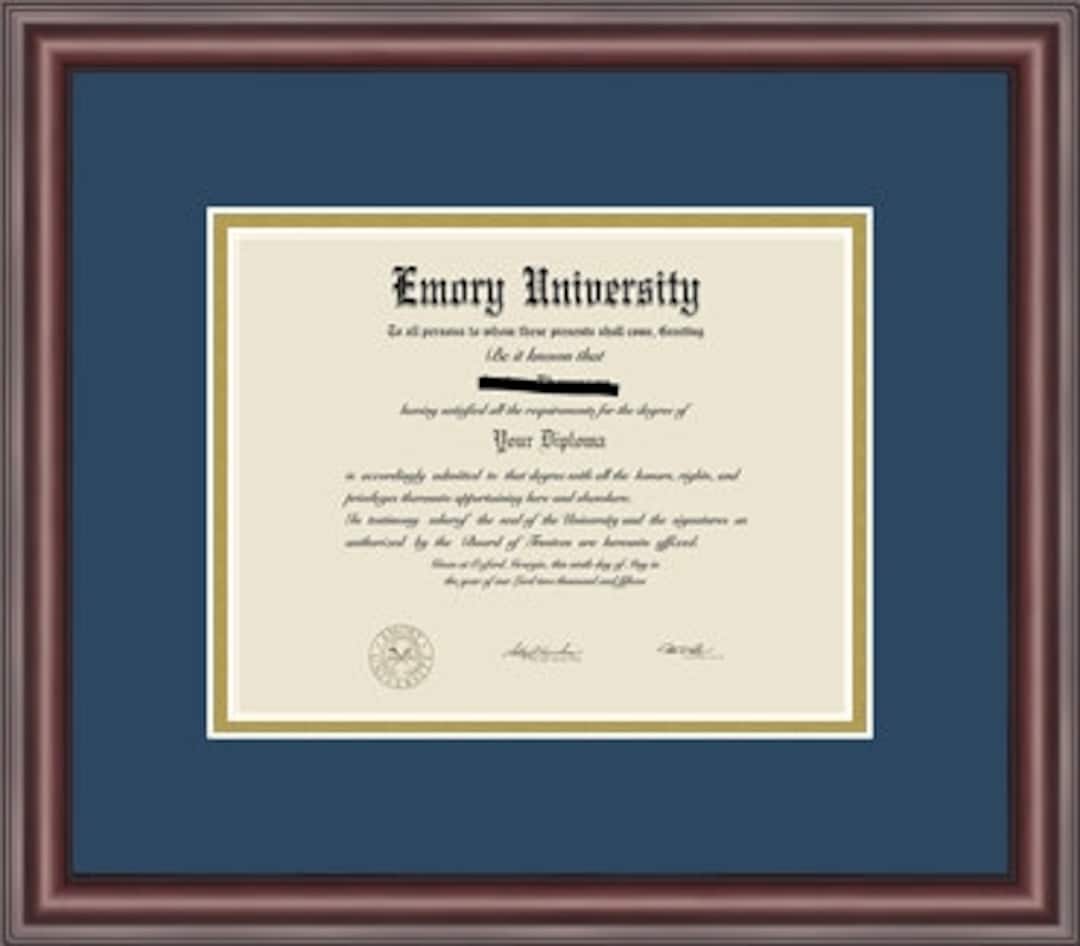 Emory University Diploma Frame Etsy