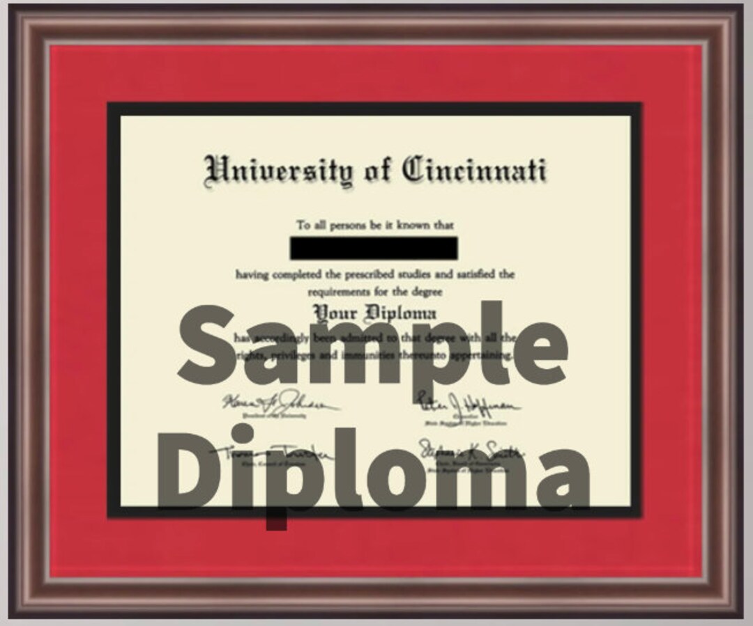 University of Cincinnati Diploma Frame Etsy