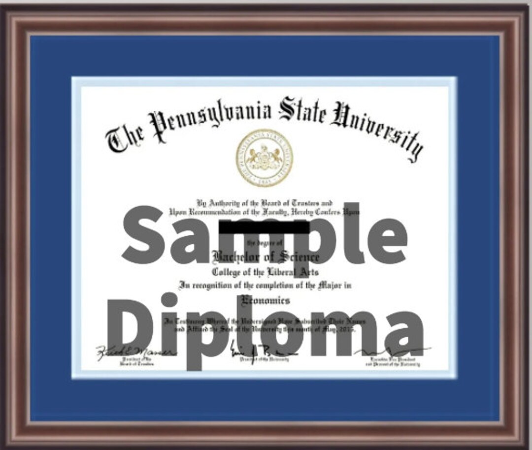 Penn State University Diploma Frame Etsy