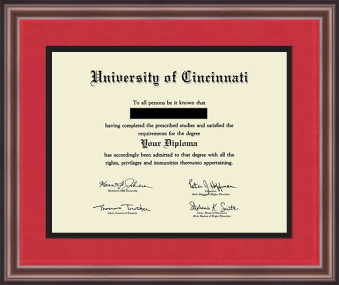 University of Cincinnati Diploma Frame Etsy