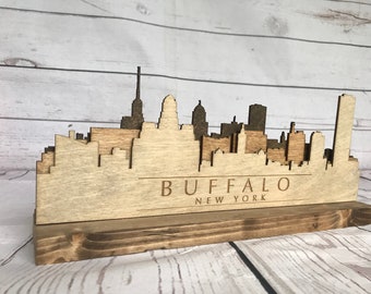 Buffalo New York Wooden Skyline Statue
