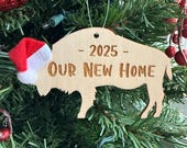 Our New Home 2025 Buffalo Bison Wooden Engraved Ornament