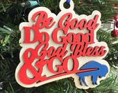 Buffalo Bills ornament - division champs - AFC  - wooden engraved laser cut - Josh Allen MVP - Be Good Do Good God Bless Go Bills