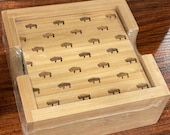 Buffalo Bison Wood Bamboo Coasters Engraved