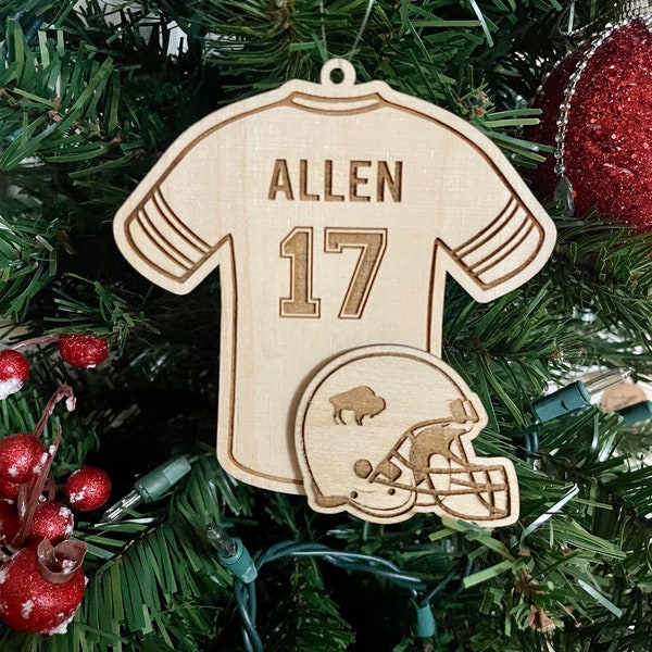 ANY PLAYER - Josh Allen 17 - playoffs - division champs - AFC champions - superbowl - wooden engraved laser cut - jersey