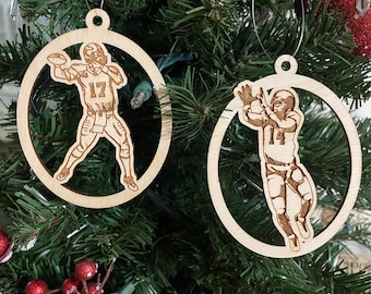Josh Allen - 17 - Stefon Diggs - 14 - Buffalo Bills ornament - division champs - AFC East champions - superbowl - wooden engraved laser cut
