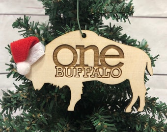 One Buffalo Bison Wooden Engraved Ornament