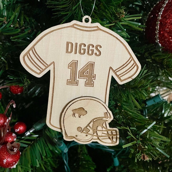 ANY PLAYER - Stefon Diggs 14 - playoffs - division champs - AFC champions - superbowl - wooden engraved laser cut - jersey