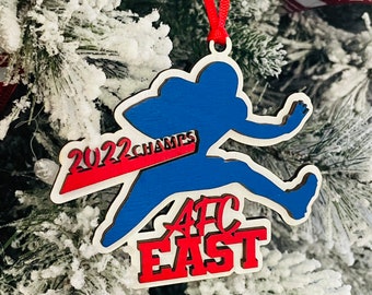 2022 Buffalo Bills ornament - playoffs - division champs - AFC champions - superbowl - wooden engraved laser cut