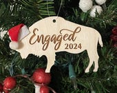 Engaged 2023 Buffalo Bison Wooden Engraved Ornament