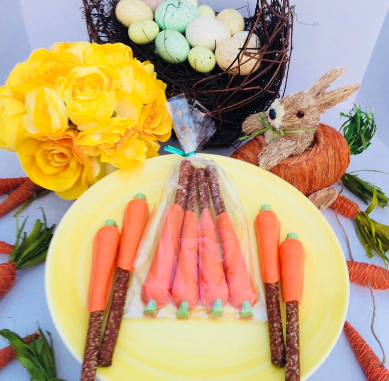 Easter Chocolate Carrots Easter Basket Stuffers Easter Etsy