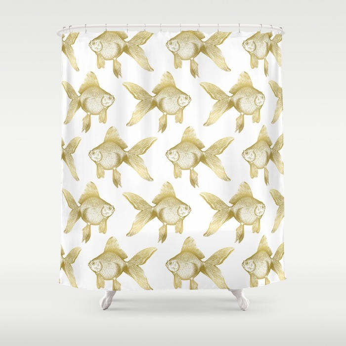 Goldene Dusche Vorhang Goldfisch Duschvorhang Fisch Bad