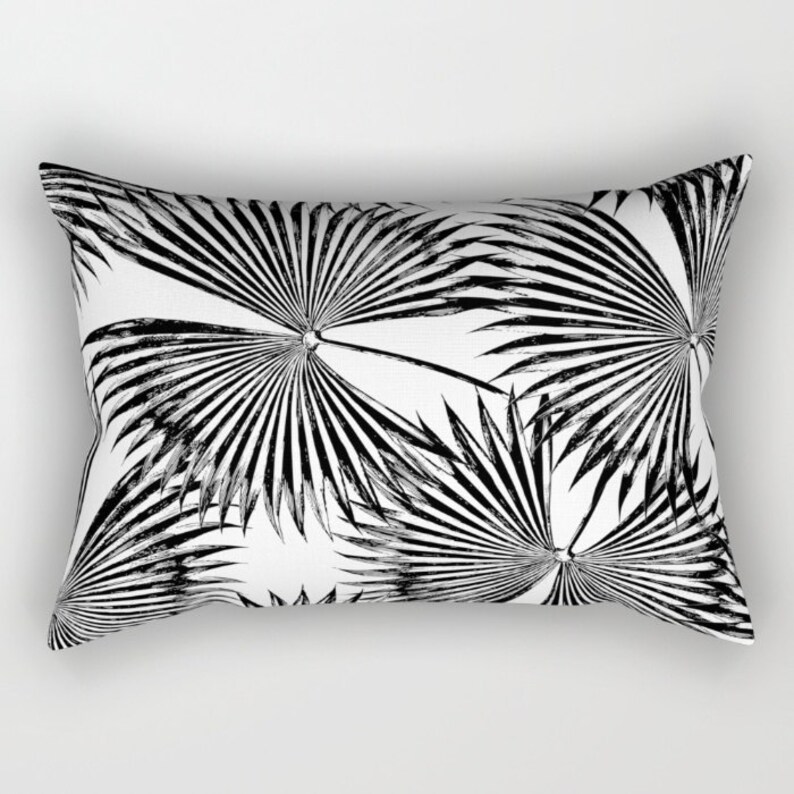 Black & White Pillow Tropical Home Decor Tropical Throw Etsy