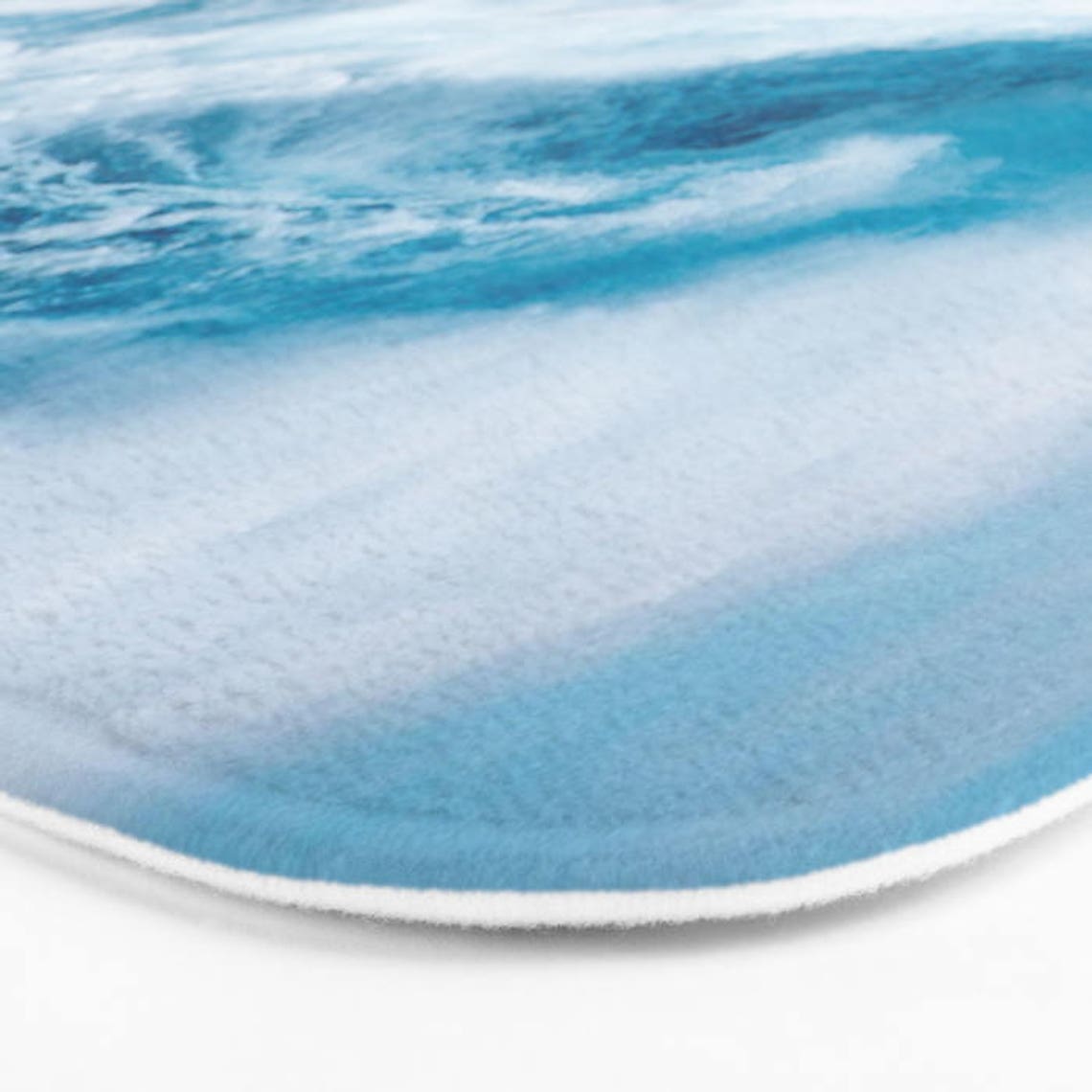 Blue Bath Mat Sea Wave Ocean Theme Surfer Vibe Beach Etsy