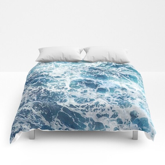 Blue Water Comforter Ocean Duvet Cover Full Queen King Sea Etsy