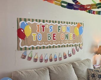 „Spaß beim Einswerden“-Geburtstagsbanner