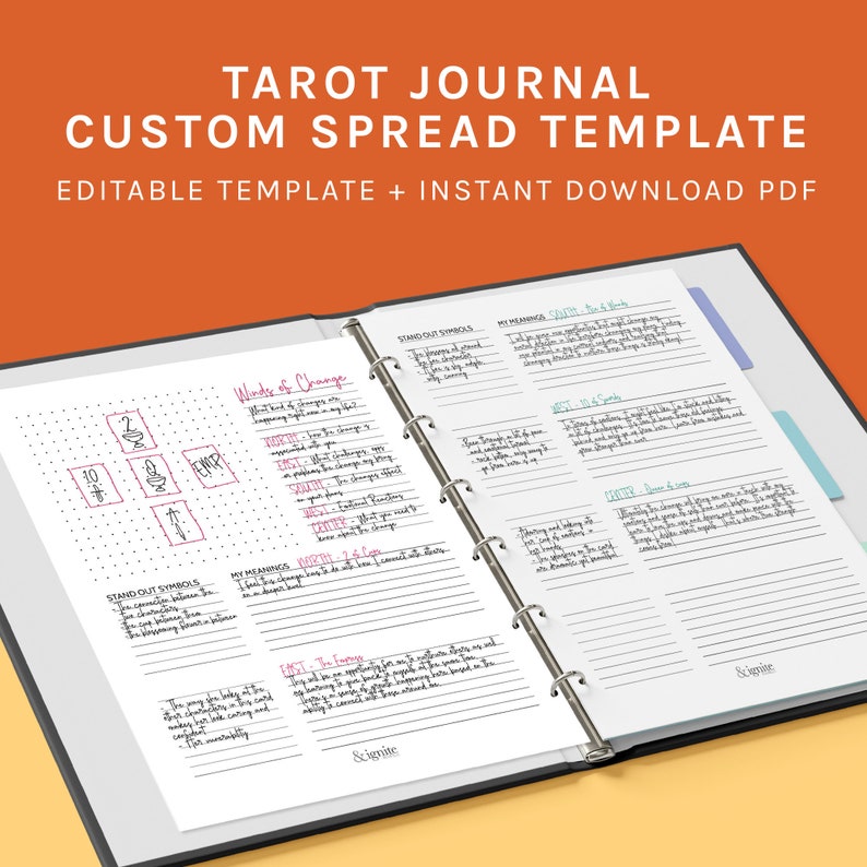 Tarot Journal Template Page Custom Card Spread 8.5x11 | Etsy