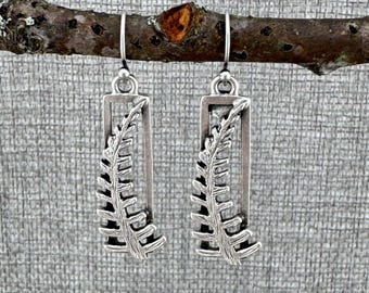 Silber Farn Ohrringe: Rustikaler Natur-inspirierter Boho-Stil