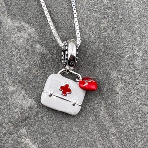 Medical Charm Necklace, Sterling Silver Necklace, Multi Charm Necklace, Handcrafted Necklace, Handmade Necklace, Silver Chain Necklace