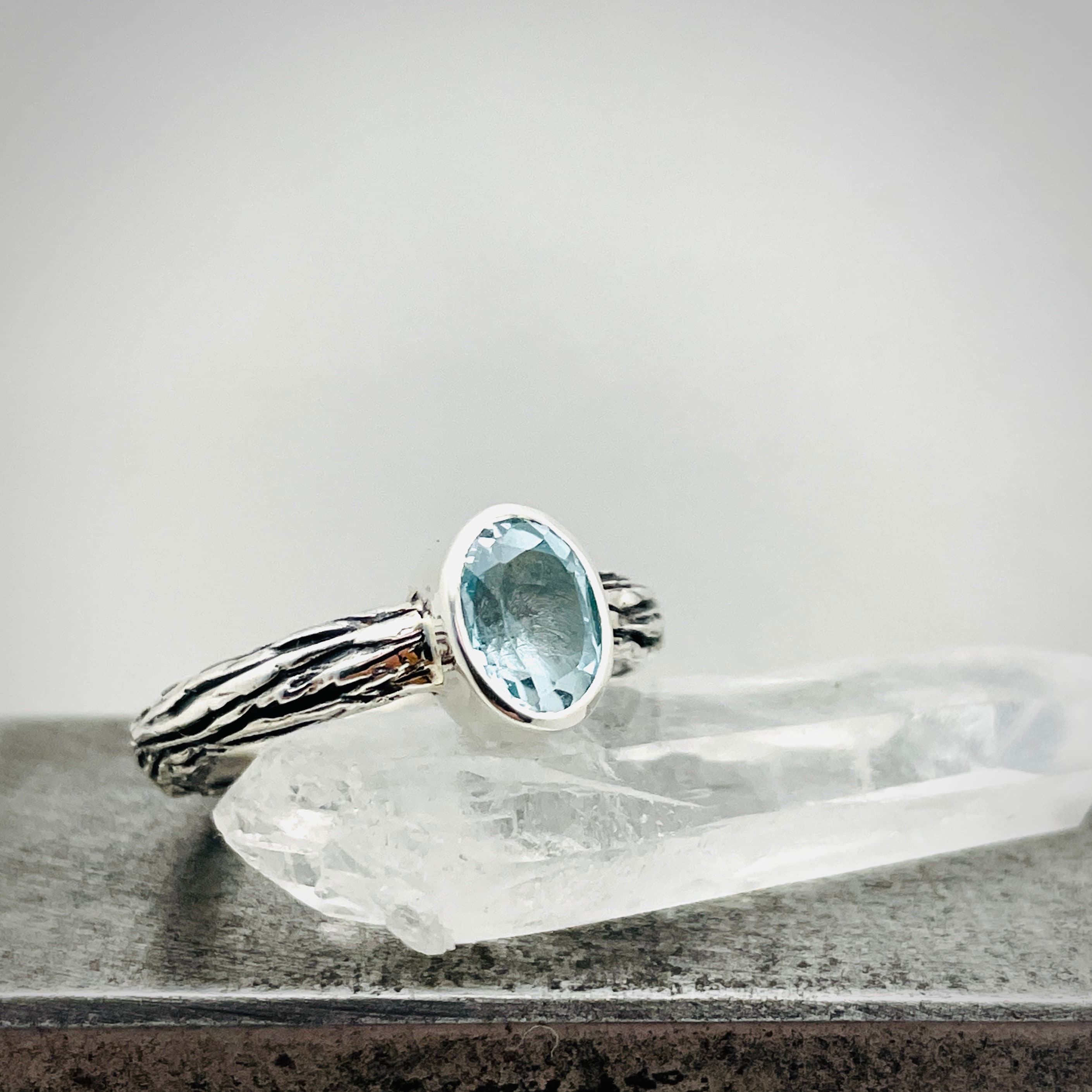 BLUE TOPAZ RING, Amazonas Ring, Simple Silver Ring, Unique Elegant