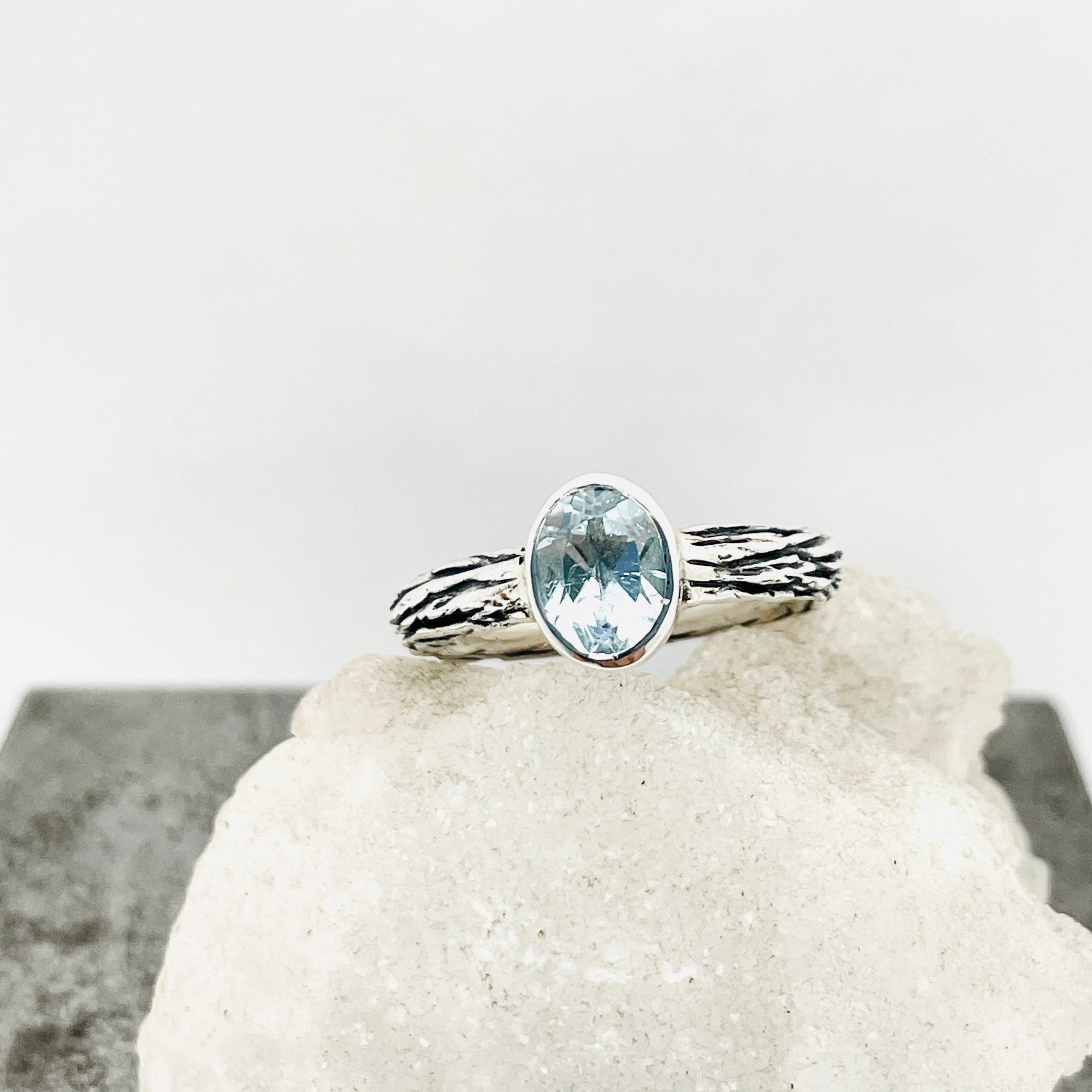 BLUE TOPAZ RING, Amazonas Ring, Simple Silver Ring, Unique Elegant