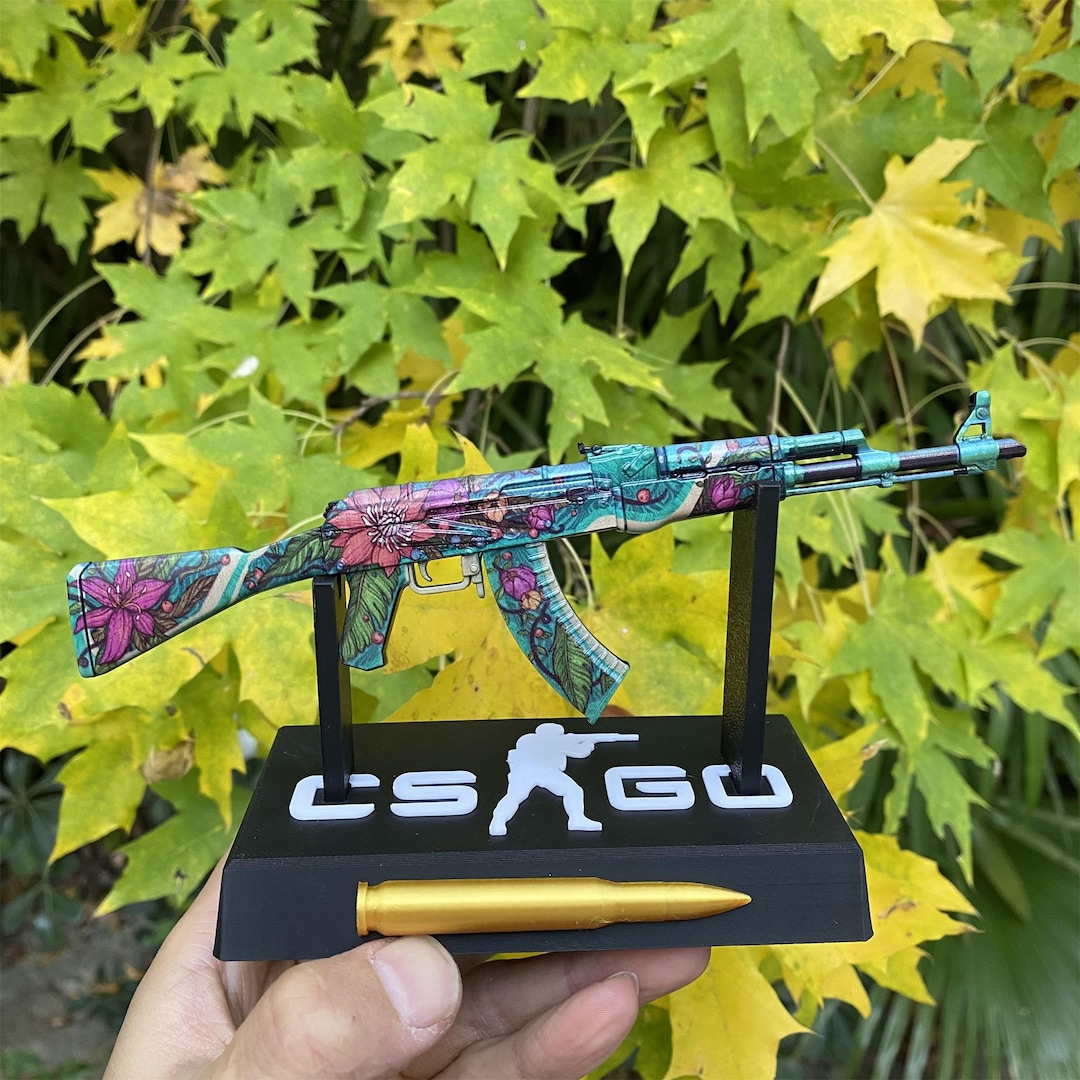 1:6 Scale CSGO AK47 Wild Lotus Skin Tiny Gun Ak-47 Metal Miniature
