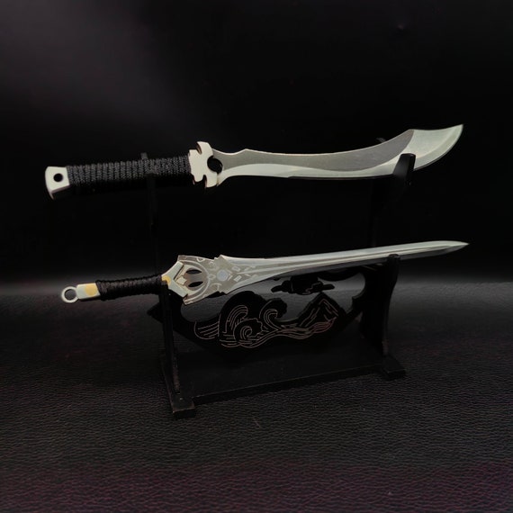 手鍛造ミニ剣 炭素鋼製小剣 古代中国風剣 手作りレターオープナー 展示