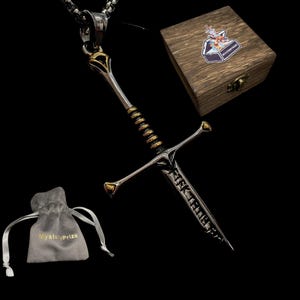 Narsil Heiliges Schwert Anhänger Mittelalter Gebrochenes Heiliges Schwert König Elendil Narsil Halskette Cooler Kollektiver Schmuck Mit Holzbox