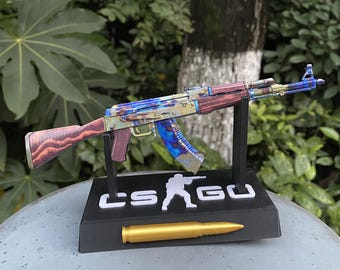 Nieuwe versie CSGO AK47 Case Hardened Skin 1:6 Replica Tiny AK-47 Metal Miniatuur Fan Art Kerstcadeaus