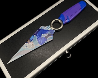 Valorant Jett Knife Kunai Go Volume 1 Knife Handmade Metal Jett Kunai Replica Valo Jett Cosplay Prop  With Aluminum Alloy Gift Box