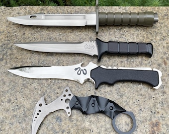 Réplica del cuchillo clásico de la serie Resident Evil, fabricado en metal, de Leon Krauser y Chris. Hoja roma, ideal para exhibición.