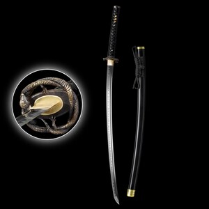 Handgefertigt Drachen Tsuba Katana Skyrim Oblivion Klassische Klinge Schwert Akavir Krieger Katana Für die Sammlung Bild 6