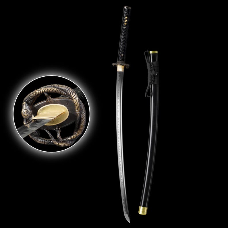 Handgefertigt Drachen Tsuba Katana Skyrim Oblivion Klassische Klinge Schwert Akavir Krieger Katana Für die Sammlung Bild 6