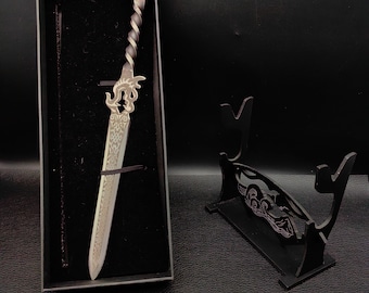 手鍛造ミニ剣 炭素鋼製小剣 古代中国風剣 手作りレターオープナー 展示