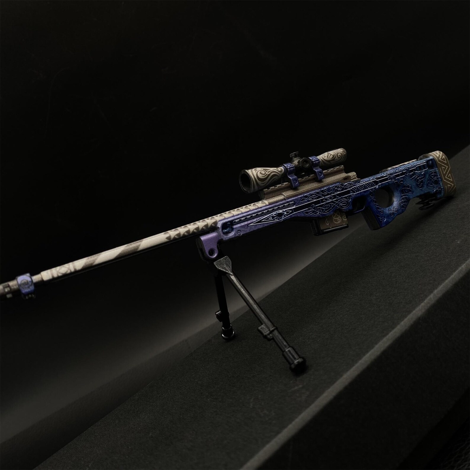 3D Printed Image CSGO AWP Gungnir Skin AWP Metal Miniature 1/6 Scale ...