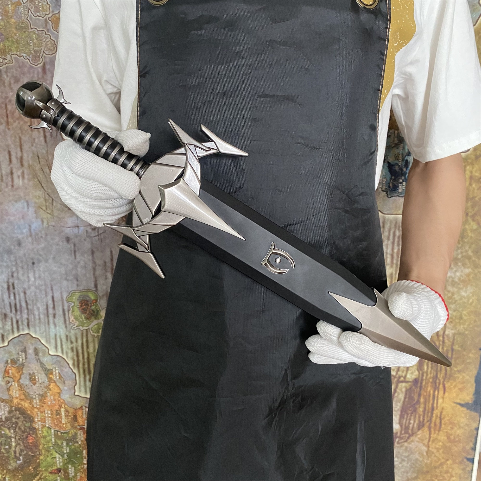 Handmade Oblivion Mehrunes Dagon Razor 45CM/17.7" Metal Skyrim Daedric Dagger Life-Size Dagon Dagger Blunt Replica Oblivion Cosplay Prop