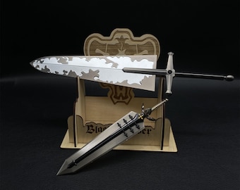 Handmade Demon Greatsword & Demon-Dweller Sword Metal Miniature 1/6 Scale Replica 2 In 1 Pack With Display Stand Gift for him