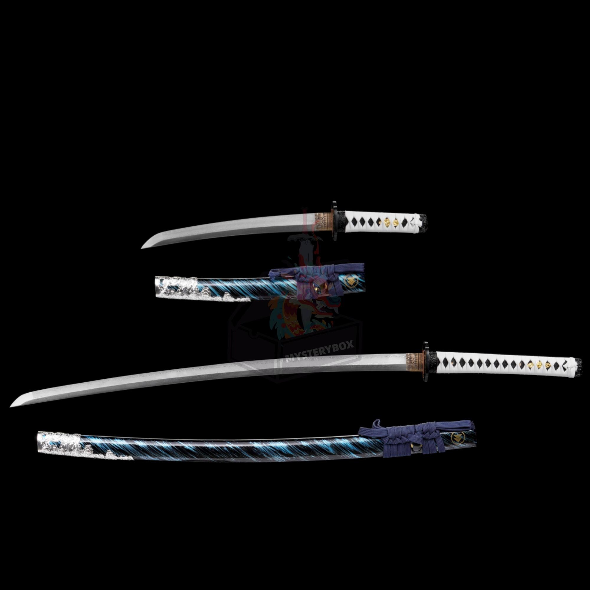 GOT Lord Jin Sakai Katana Wakizashi Damascus Steel Replica Ghost