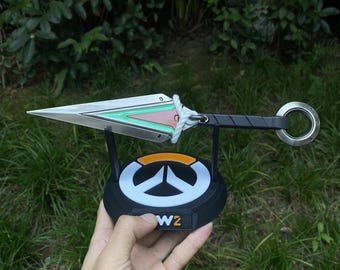 OW2 Kiriko Kunai accessoire couteau Kiriko en métal IRL accessoire de cosplay avec support imprimé 3D personnalisé