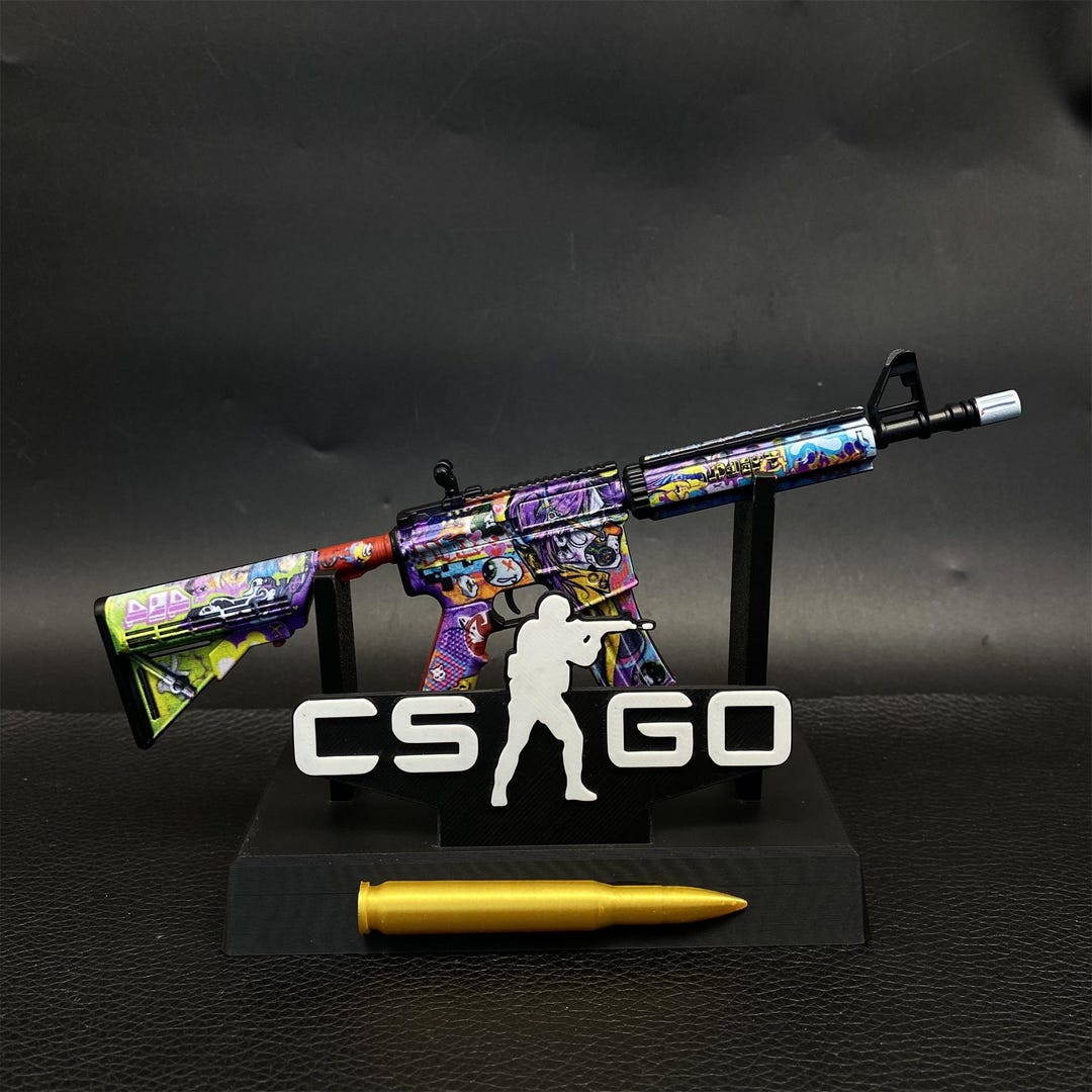 CSGO M4A4 in Living Color Gun Miniature CS2 Tiny Gun Gamer Gift for ...