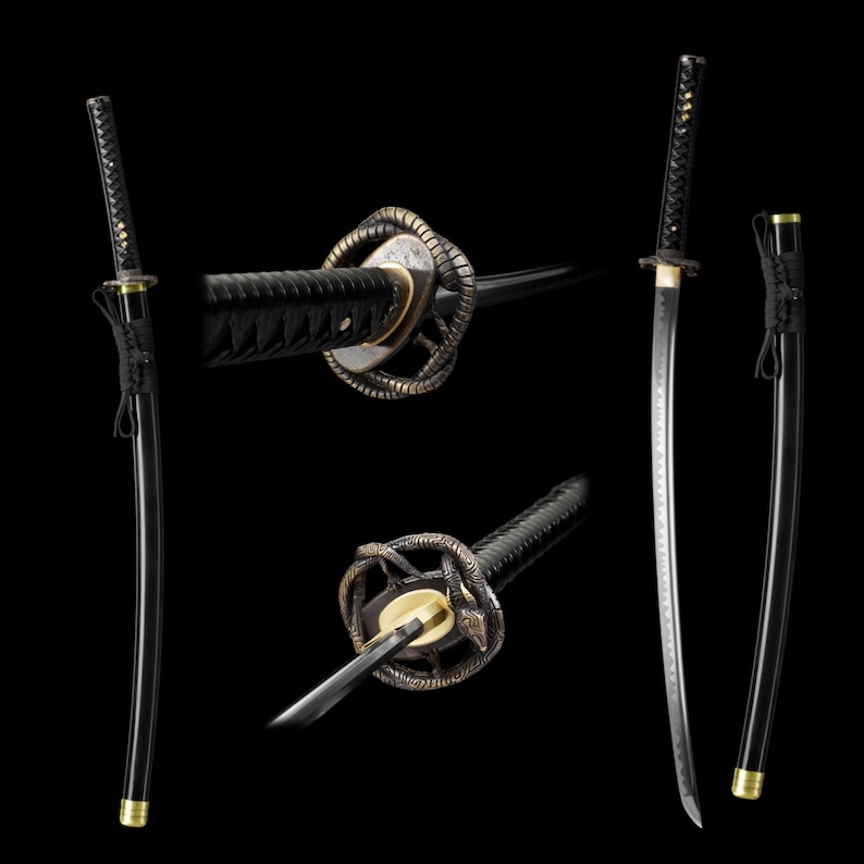 Handgefertigt Drachen Tsuba Katana Skyrim Oblivion Klassische Klinge Schwert Akavir Krieger Katana Für die Sammlung Bild 1