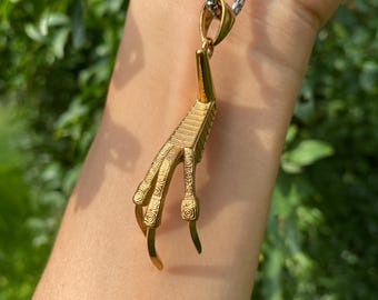 Collar de Garra de Dragón Dorada de Skyrim: Amuleto de acero bañado en oro