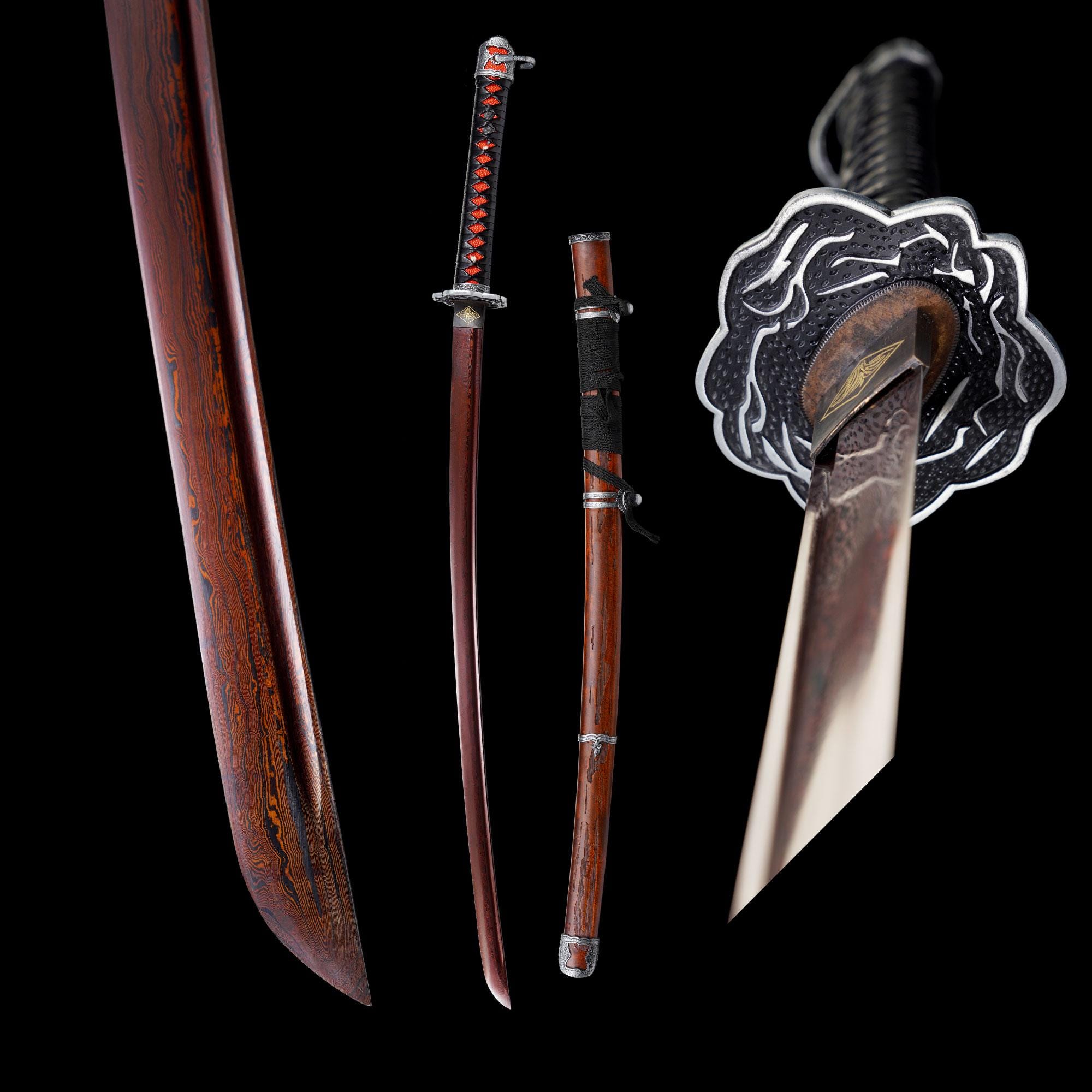 Undead Killer Handmade Red Mortal Blade Damascus Steel Sekiro