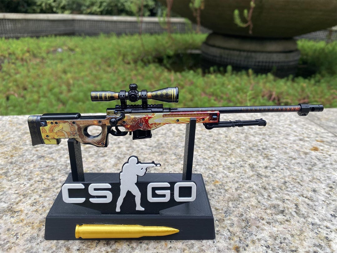 New Version CSGO AWP Dragon Lore Skin AWP Metal Miniature 1/6 Scale 3D ...