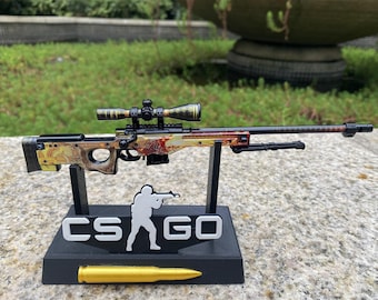 New Version CSGO AWP Dragon Lore Skin AWP Metal Miniature 1/6 Scale 3D Printed Image Awp Lore Replica Cs Collective 20CM/7.9" Game Gift