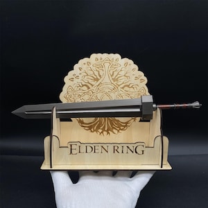 Réplica de metal de espada ER hecha a mano, 30 cm/11,8&quot;, miniatura de espada roma, accesorio para exhibición de juegos, con soporte de madera, regalo de Navidad.